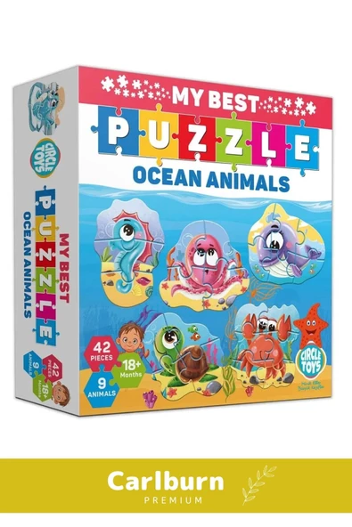 Özel Üretim Zeka Geliştirici Eğitici Çocuk El Göz Koordinasyonu  My Best Puzzle Okyanus Hayvanları - 3