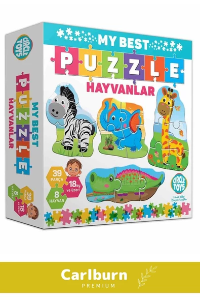 Özel Üretim Zeka Geliştirici Eğitici Çocuk El Göz Koordinasyonu My Best Puzzle Hayvanlar - 3