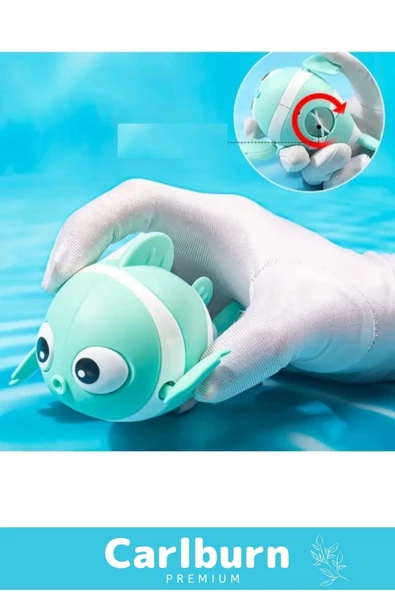 Özel Üretim Dayanıklı Eğlenceli Hafif Kurmalı Renkli Yüzen Balık Bebek Çocuk Banyo Su Oyuncağı - 3