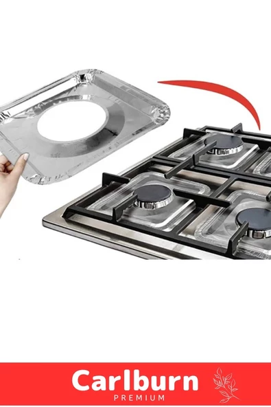 Özel Üretim Estetik Görünümlü Pratik Şık Dayanıklı Gümüş Alüminyum Ocak Koruyucu Folyo - 10 Adet - 3