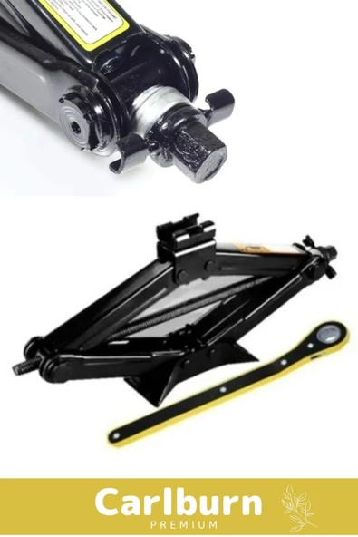 Premium Seri Araba Kaldırma Akordiyon Tip Makas Cırcır Kollu 1.5 Ton Bijon Anahtarlı Kriko Set - 2