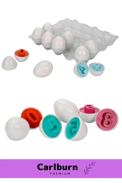 Özel Üretim Zeka Geliştirici Eğitici El Göz Kordinasyonu Geometrik Yumurta Sayı Eşleme Oyunu 15'li - 2