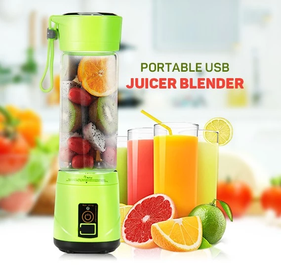 Portatif Taşınabilir El Blender 380 Ml Usb Şarjlı Yeşil (4593)