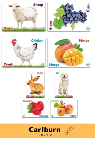 Özel Üretim Görsel Algı Eğlenceli Öğrenme Eğlenceli Dokun Hisset Çiftlik Hayvanları ve Meyveler - 3