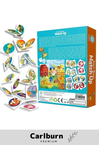Özel Üretim Zeka Geliştirici Eğitici Çocuk El Göz Kordinasyonu Animals Memory Match Up - 3