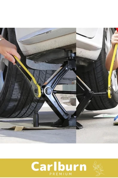 Premium Seri Araba Kaldırma Akordiyon Tip Makas Cırcır Kollu 1.5 Ton Bijon Anahtarlı Kriko Set - 4