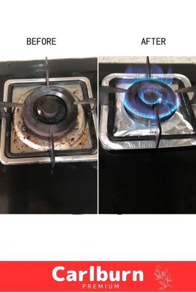 Özel Üretim Estetik Görünümlü Pratik Şık Dayanıklı Gümüş Alüminyum Ocak Koruyucu Folyo - 10 Adet - 4