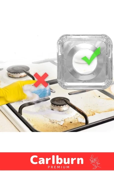 Özel Üretim Estetik Görünümlü Pratik Şık Dayanıklı Gümüş Alüminyum Ocak Koruyucu Folyo - 10 Adet - 2