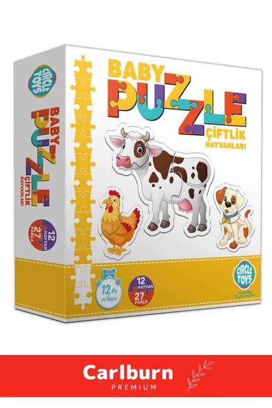 Özel Üretim Zeka Geliştirici Eğitici Çocuk El Göz Koordinasyonu Baby Puzzle Çiftlik Hayvanları - 3