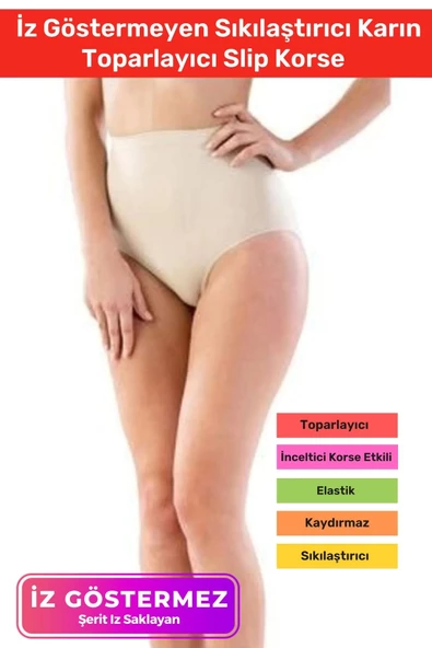 Özel Üretim Yüksek Bel Kaydırmaz İz Göstermeyen Sıkılaştırıcı Karın Toparlayıcı Slip Korse ürün görseli