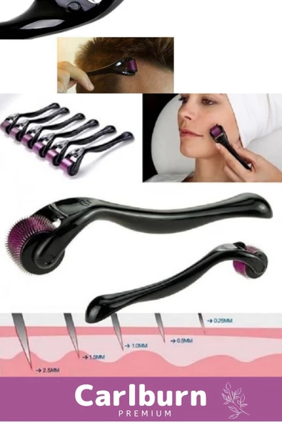 Özel Üretim Derma Roller Titanyum Uçlu 540 İğneli Cilt Bakım Vücut Yenileme Masaj Aleti 1 mm - 5