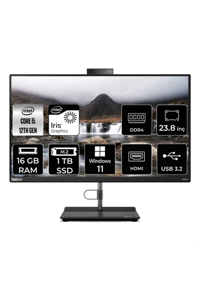 LENOVO THİNKCENTRE NEO 30A i5 1240P 16GB RAM 1TB SSD 23.8" FHD W11P ALL IN ONE PC 12B0002CTX ürün görseli