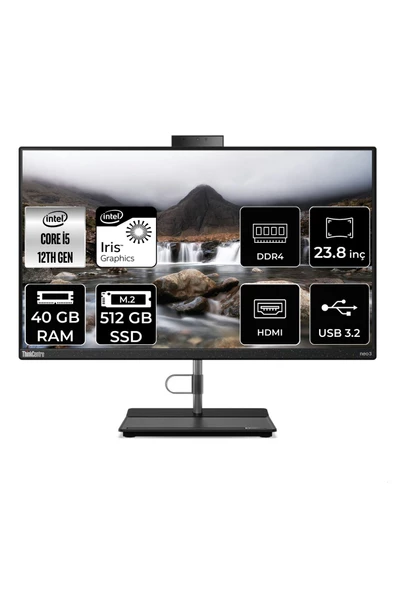 LENOVO THİNKCENTRE NEO 30A i5 1240P 40GB RAM 512GB SSD 23.8" FHD FDOS ALL IN ONE PC 12B0002CTX