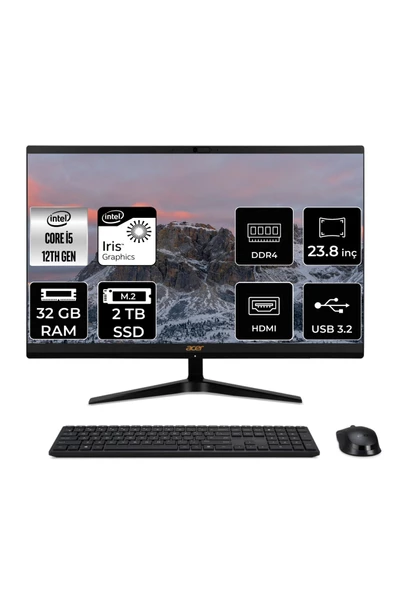 HP ACER ASPİRE C24-1700 i5 1235U 32GB RAM 2TB SSD 23.8" FHD FDOS ALL IN ONE PC DQ.BJWEM.006 ürün görseli