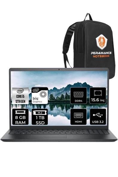 Dell Vostro 3520 i5 1235U 8GB RAM 1TB SSD 15.6'' FHD FDOS N5315PVNB3520U & PER4 ÇANTA