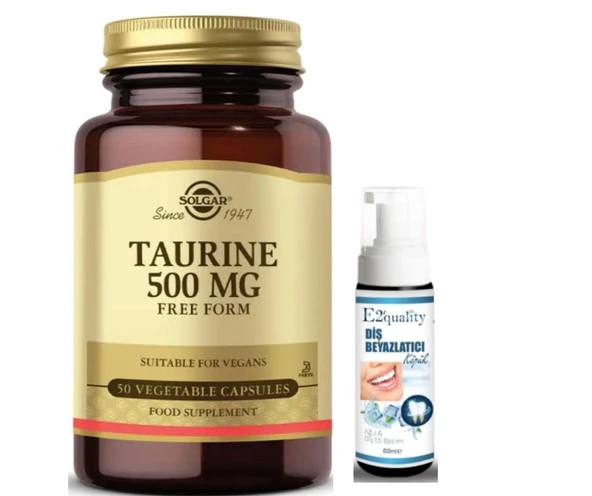 Solgar Taurine 500 Mg 50 Bitkisel Kapsül - Diş Beyazlatıcı Köpük Hediye