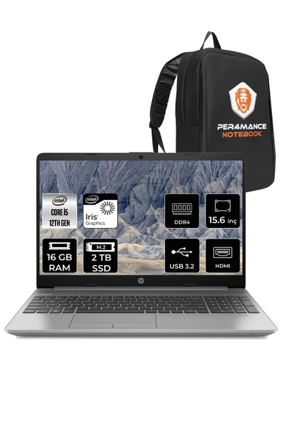 HP 250 G9 i5 1235U 16GB 2TB SSD 15.6" FHD FDOS 6Q8M5ES & PER4 ÇANTA