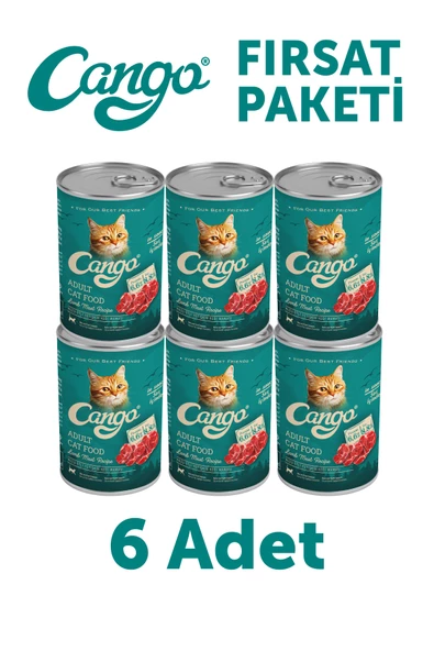 Cango Yetişkin Yaş Kedi Maması Kuzu Etli 415Gr 6Lı