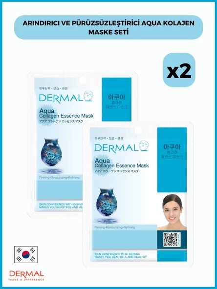 Arındırıcı Ve Pürüzsüzleştirici Aqua Kolajen Maske Seti 2 Adet