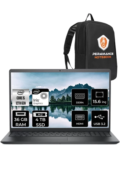 Dell Vostro 3520 i5 1235U 36GB RAM 4TB SSD 15.6'' FHD FDOS N1605PVNB3520 & PER4 ÇANTA