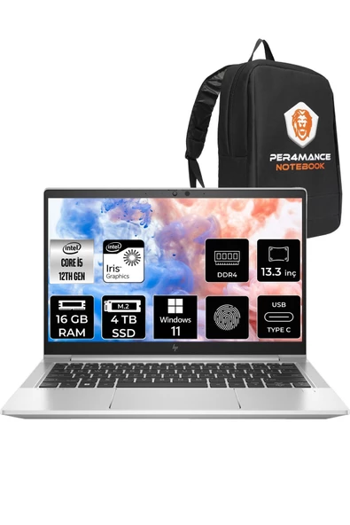 HP Elitebook 630 G9 i5 1235U 16GB RAM 4TB SSD 13.3'' FHD W11HOME 6S6Y3EA & PER4 ÇANTA