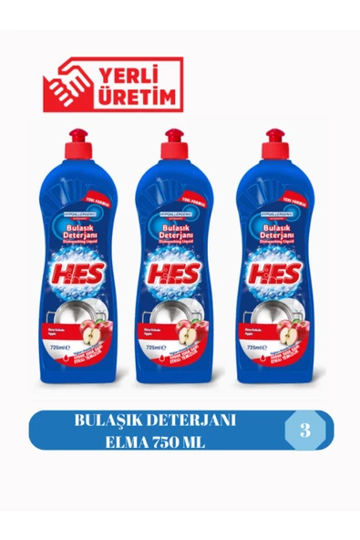 Hes  BULAŞIK DETERJANI ELMA 750 ML 3 ADET