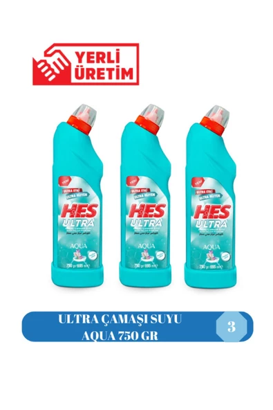 Hes  ULTRA ÇAMAŞI SUYU AQUA 750 GR 3 ADET