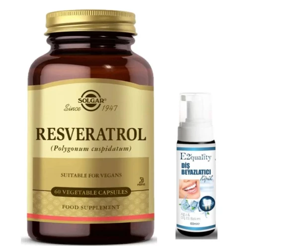 Solgar Resveratrol 60 Kapsül - Diş Beyazlatıcı Köpüğü Hediye