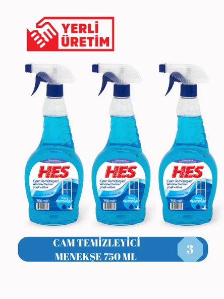 Hes  CAM TEMİZLEYİCİ MENEKŞE 750 ML 3 ADET