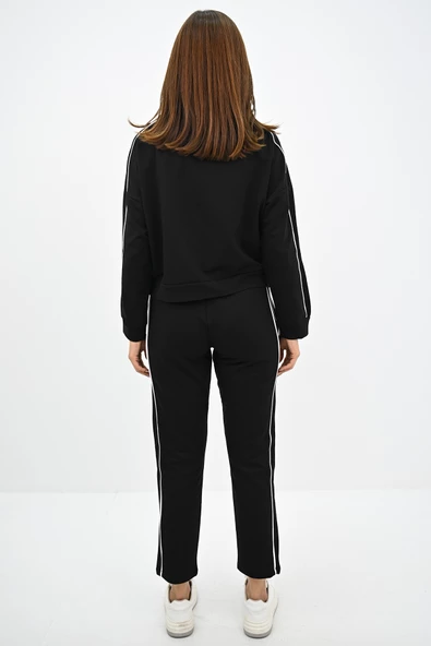 Kadın Dik Yaka Fermuarlı Yüksek Bel Eşofman Takımı 4148-25 - 6