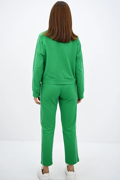 Kadın Dik Yaka Fermuarlı Yüksek Bel Eşofman Takımı 4148-25 - 12