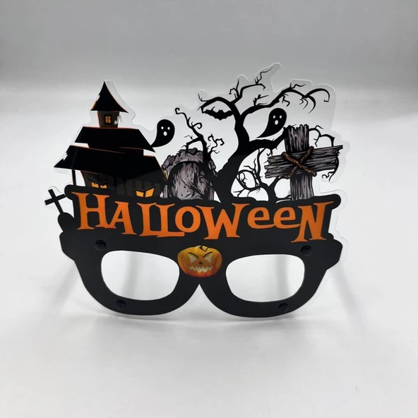 Halloween Pvc Kaplı Şatolu Model Gözlük