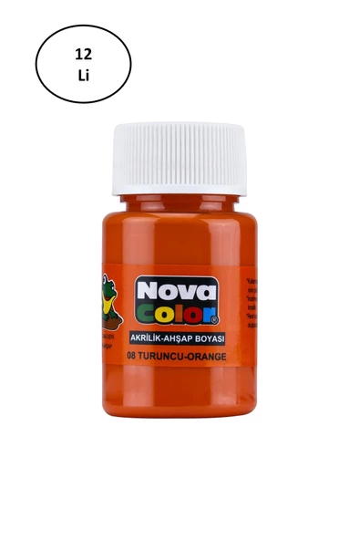 Nova Color Kumaş Boyası Şişe 30 Ml Turuncu 12 Li