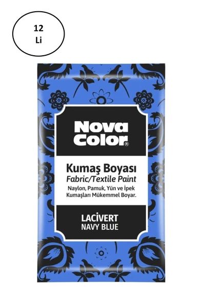 Nova Color Toz Kumaş Boyası Lacivert 12 Gr Nc-909 12'li