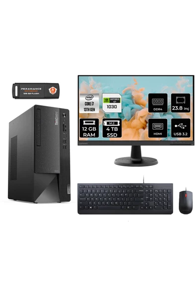 LENOVO Neo 50T AE12JD0008TRS460 i7 13700 12GB RAM 4TB SSD GT1030 23.8" FDOS MASAÜSTÜ BİLGİSAYAR