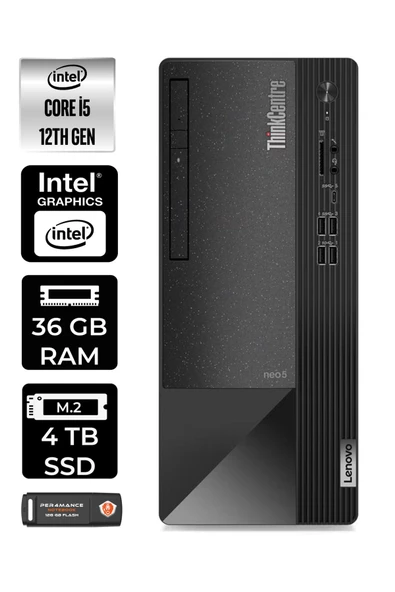 LENOVO Neo 50T 11SE00BPTXE135 i5 12400 36GB RAM 4TB SSD W11P MASAÜSTÜ BİLGİSAYAR ürün görseli