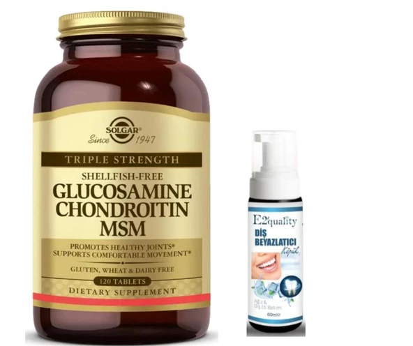 Solgar Glucosamine Chondroitin MSM 120 Tablet - Diş Beyazlatıcı Köpük Hediye