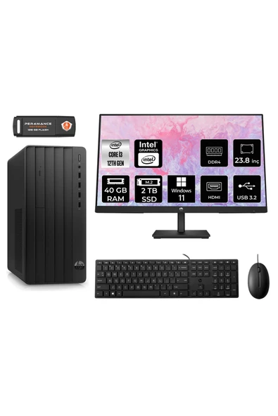 HP PRO TOWER 290 G9 AE6D3A1EAS139 İ3 12100 40GB RAM 2TB SSD 23.8" W11P MASAÜSTÜ PC