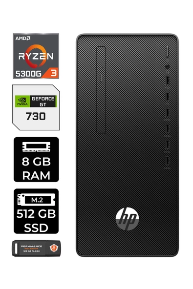 HP PRO TOWER 295 G9 E6D391EA352 R3 5300G 8GB RAM 512GB SSD GT730 4GB W11H MASAÜSTÜ BİLGİSAYAR