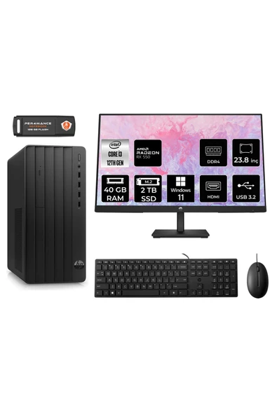 HP PRO TOWER 290 G9 AE6D3A1EAS289 İ3 12100 40GB RAM 2TB SSD RX550 4GB 23.8" W11P MASAÜSTÜ PC ürün görseli