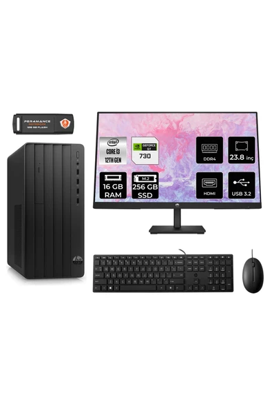 HP PRO TOWER 290 G9 AE6D3A1EAS311 İ3 12100 16GB RAM 256GB SSD GT730 4GB 23.8" FDOS MASAÜSTÜ PC