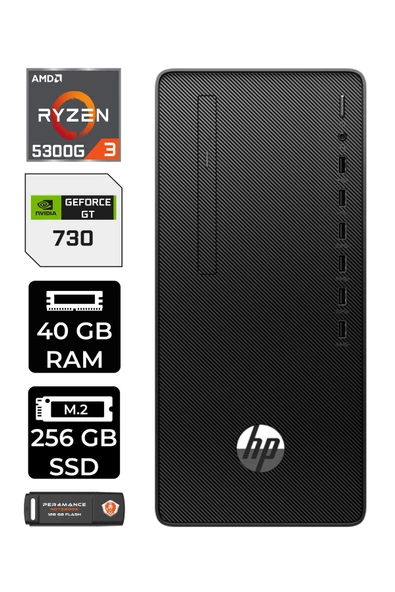 HP PRO TOWER 295 G9 E6D391EA386 R3 5300G 40GB RAM 256GB SSD GT730 4GB W11H MASAÜSTÜ BİLGİSAYAR