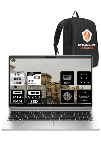 HP Elitbook 650 G10 i5 1335U 12GB RAM 512GB SSD 15.6'' FHD FDOS 725N9EA & PER4 ÇANTA ürün görseli
