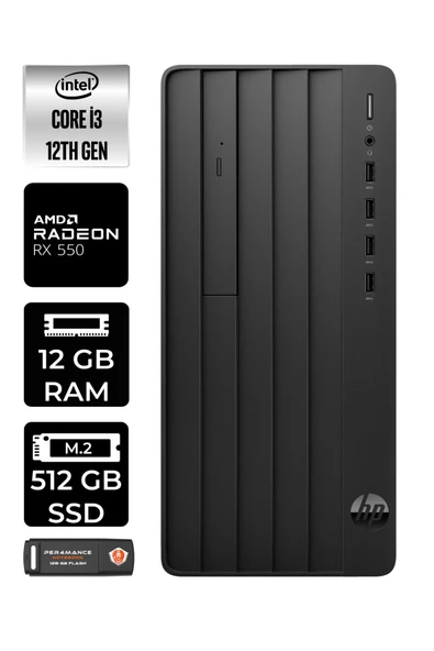 HP PRO TOWER 290 G9 E6D3A1EA207 i3 12100 12GB RAM 512GB SSD RX550 4GB W11H MASAÜSTÜ BİLGİSAYAR