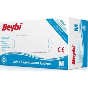 BEYBİ PUDRALI LATEKS MUAYENE ELDİVENİ 100 ADET M BOY - Resim 2