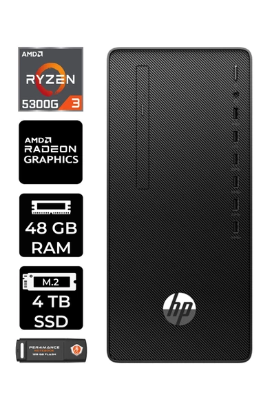 HP PRO TOWER 295 G9 E6D391EA195 R3 5300G 48GB RAM 4TB SSD RX550 4GB FDOS MASAÜSTÜ BİLGİSAYAR