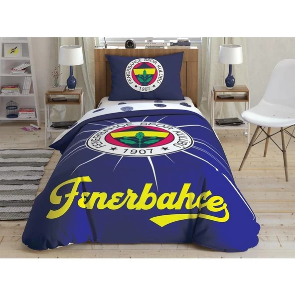 Taç Tek Kişilik Lisanslı Ranforce Nevresim Takımı Fenerbahçe Light Glow