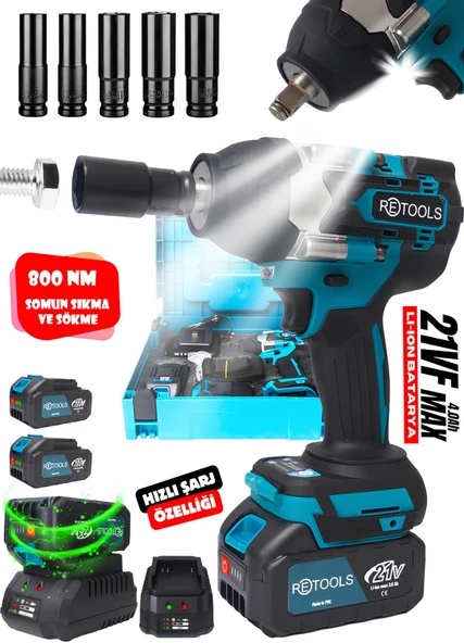RETOOLS 800 NM TORKLU SOMUN SIKMA MAKİNESİ: YÜKSEK TORK GÜCÜ & PROFESYONEL KULLANIM!