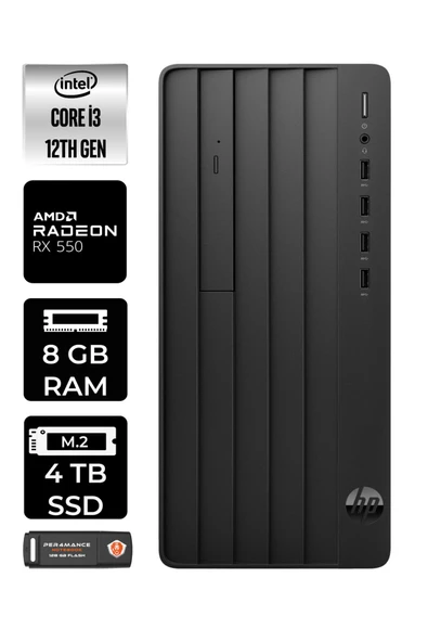 HP PRO TOWER 290 G9 E6D3A1EA205 i3 12100 8GB RAM 4TB SSD RX550 4GB W11H MASAÜSTÜ BİLGİSAYAR ürün görseli