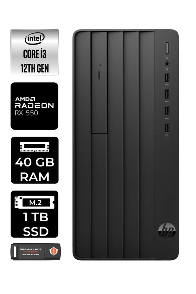 HP PRO TOWER 290 G9 E6D3A1EA288 i3 12100 40GB RAM 1TB SSD RX550 4GB W11P MASAÜSTÜ BİLGİSAYAR